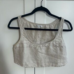 Reformation Cream Tan Fitted Crop Tank Top